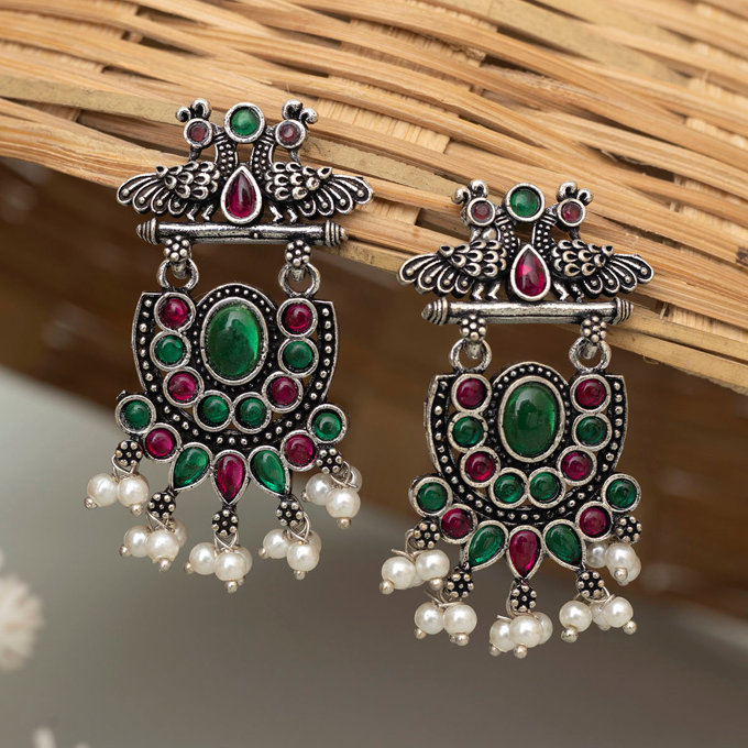 Firdousi Oxidised Earrings